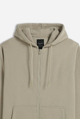 FELPA FULL ZIP CON CAPPUCCIO BASIC TORTORA